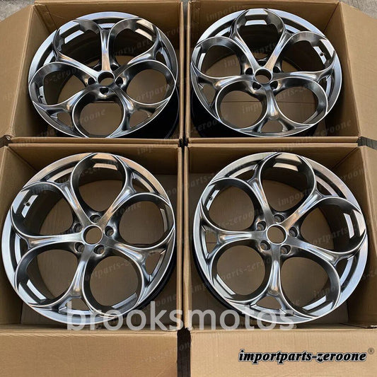 アルファロメオステルビオ 20インチハイパーブラックホイール 20x8.5 5x110 4 本セット LI-1511