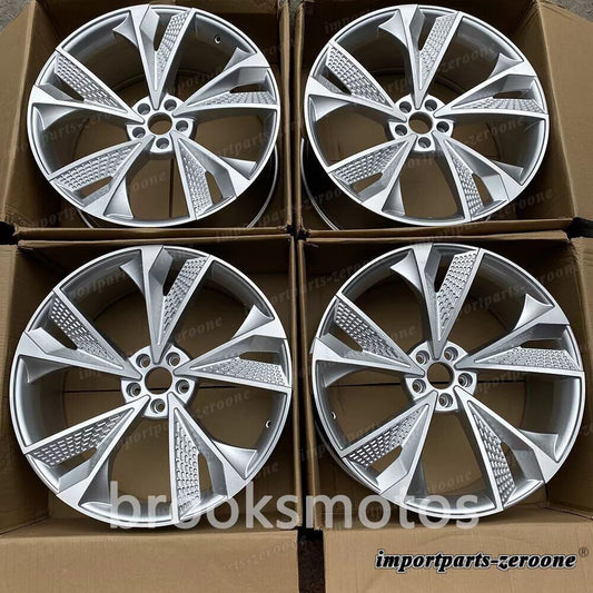 22インチ新品RS7 ハイパーシルバースタイル ホイール アウディ A6 C8 22x9.5 4 本セット LI-1838