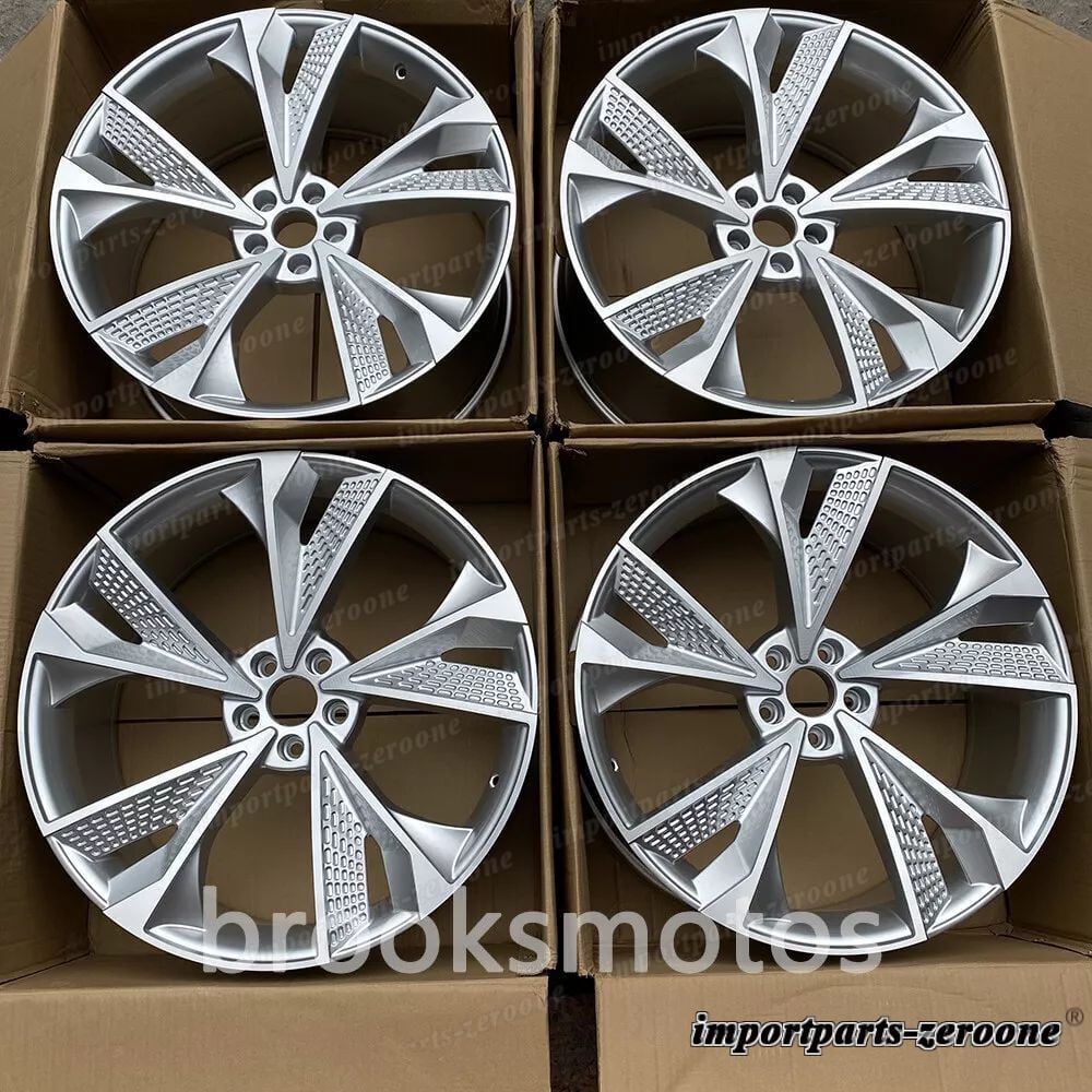 22インチ新品RS7 ハイパーシルバースタイル ホイール アウディ A6 C8 22x9.5 4 本セット LI-1838
