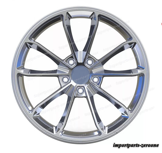 19インチ ハイパーシルバー フル GT4 スタイル ホイール  ポルシェ ケイマン 987 4 個セット　-BRN-12514