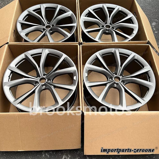 22インチ 5 スポークグレースクエアスタイル フォージドホイールジャガーfペースsvr 22x9.5  LI-1654