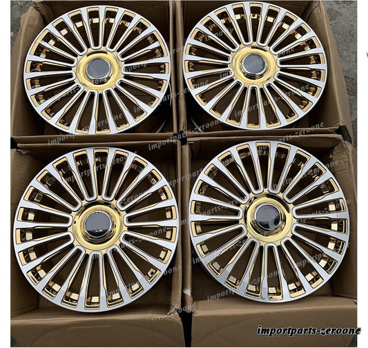 1点限り 21インチ ゴールド m スタイル スタッガー 鍛造 ホイール ジャガー sタイプ 21x9 21x10 　-BRN-12129　鍛造　★