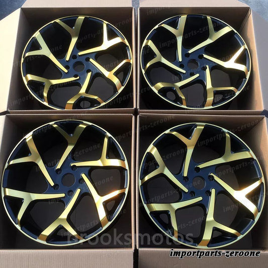 21インチ ニュースタイル マルチスポーク ゴールド フェイスホイール  フィット インフィニティ QX50 QX60 QX70 21x10 LI-1687