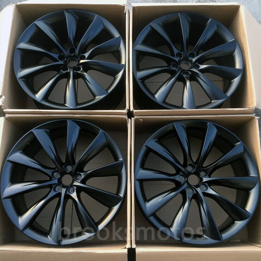 1点限り 19インチ Tスタイル マット ブラック ステージ ホイール 4本セット テスラ モデル X 19X8.5-BRN-2016　鍛造　★　鍛造　★