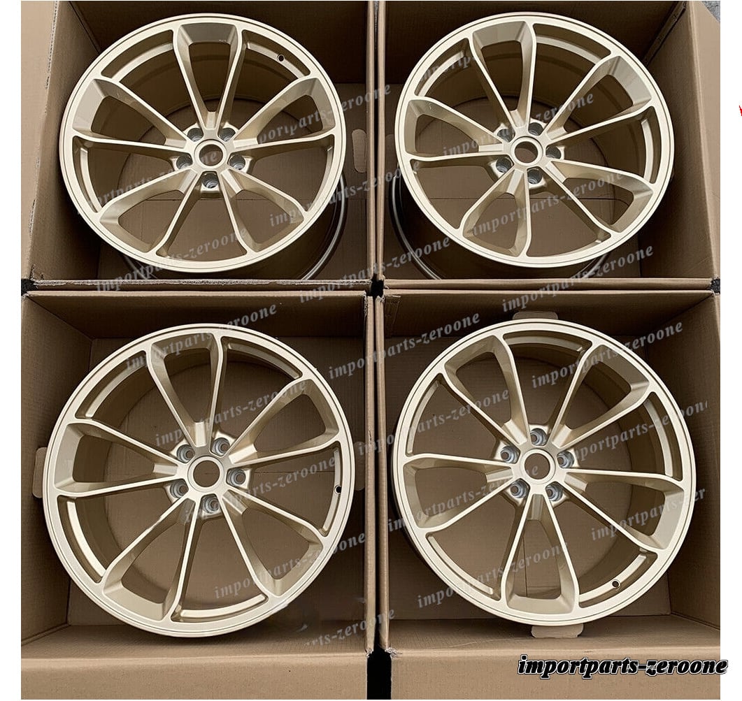 1点限り 20インチ スタッガードゴールドスタイルホイール 2013+ ポルシェ ケイマン 981　-BRN-12302　鍛造　★