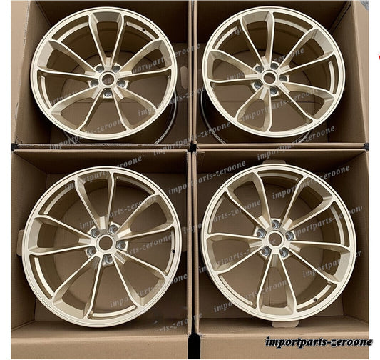 1点限り 20インチ スタッガードゴールドスタイルホイール 2013+ ポルシェ ケイマン 981　-BRN-12302　鍛造　★