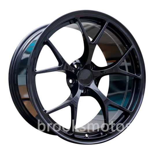 1点限り 19インチ　アルファロメオ GIULIA QV 19インチ ホイールセット 19x8 19x9 グロス ブラック 　-BRN-1382　鍛造　★　鍛造　★