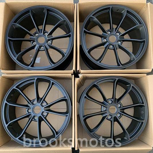 1点限り 19インチ NEW　マット ブラック STYLE GED ホイールセット ポルシェ 911 GT3 19X8.5 19X11 　-BRN-1078　鍛造　★
